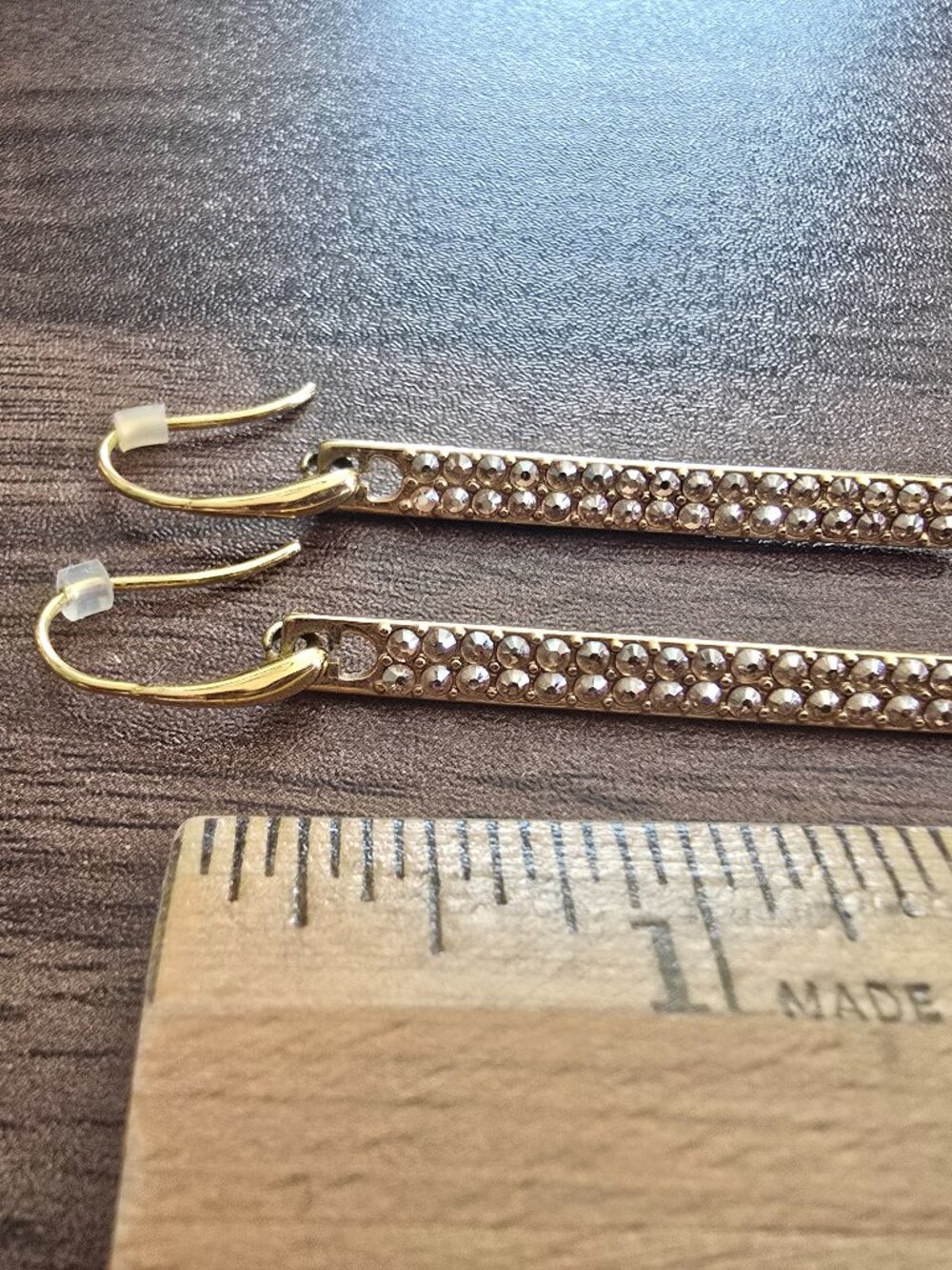 Diane Von Furstenberg Crystal Gold Drop Earrings